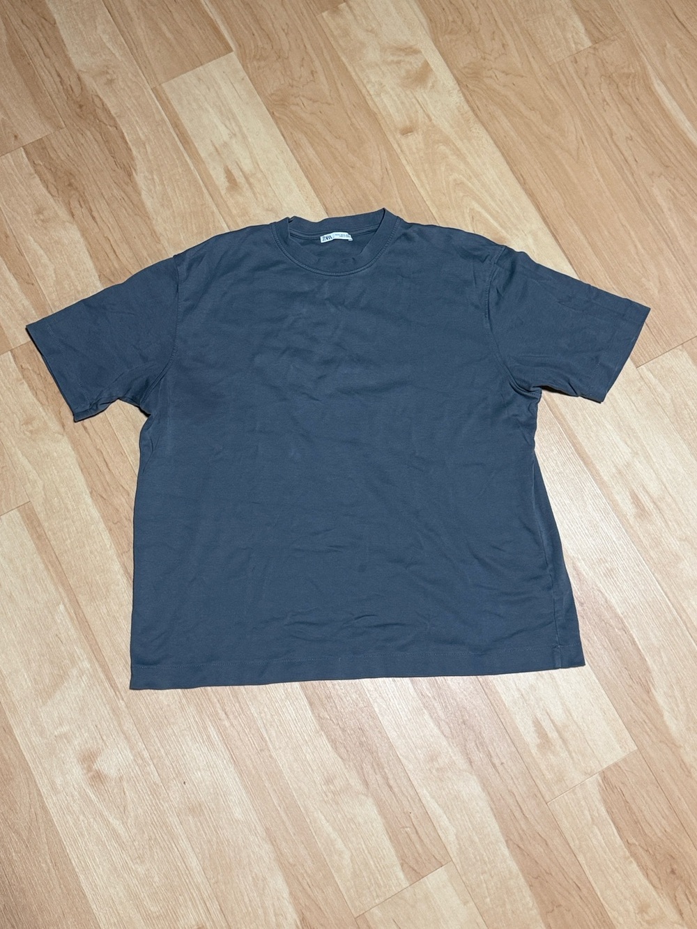 Zara Men's Crew Neck T-Shirt - Slate Gray